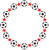サッカーボールと星の丸形（円形）フレーム赤