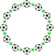 サッカーボールと星の丸形（円形）フレーム緑色