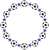 サッカーボールと星の丸形（円形）フレーム青
