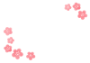 水彩タッチ　梅の花のシンプルなフレーム