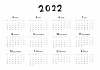 【4月始まり】とてもシンプルな年間カレンダー　2022年度版　縦／横セット