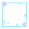 正方形のフレーム風メッセージカード：ブルー