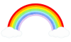 水彩タッチの虹のアイコン