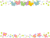 蝶々花柄水玉模様フレームシンプル飾り枠背景イラスト透過png