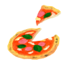 水彩お食事シリーズ　カットピザ