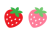 シンプルないちごのイラスト　赤とピンク