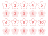 かわいい桜の数字セット（ピンク）