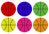 5_イラスト_バスケットボール・6色