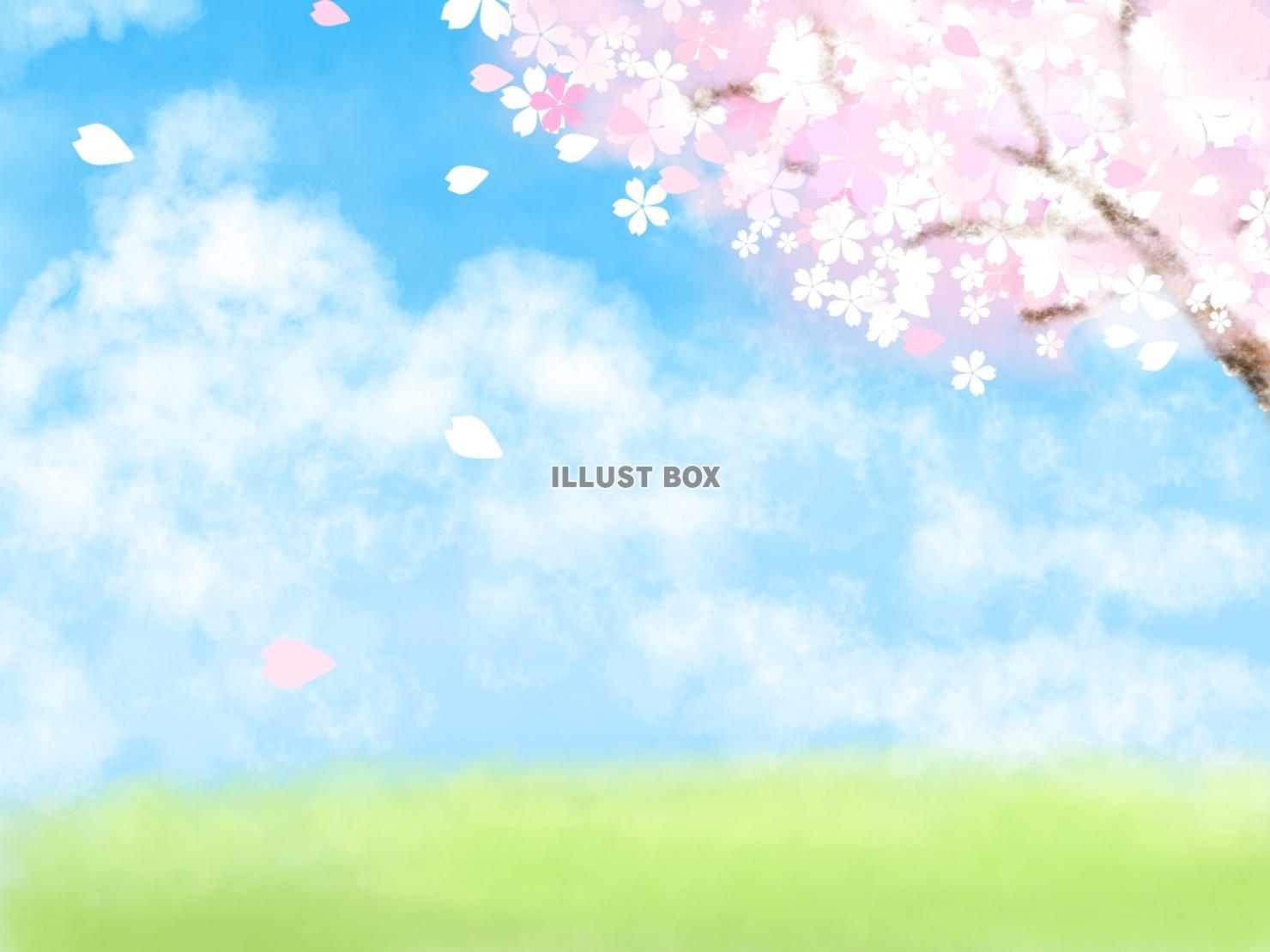 無料イラスト 満開の桜 春の風景