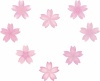 淡い桜の花のハート型フレームイラスト