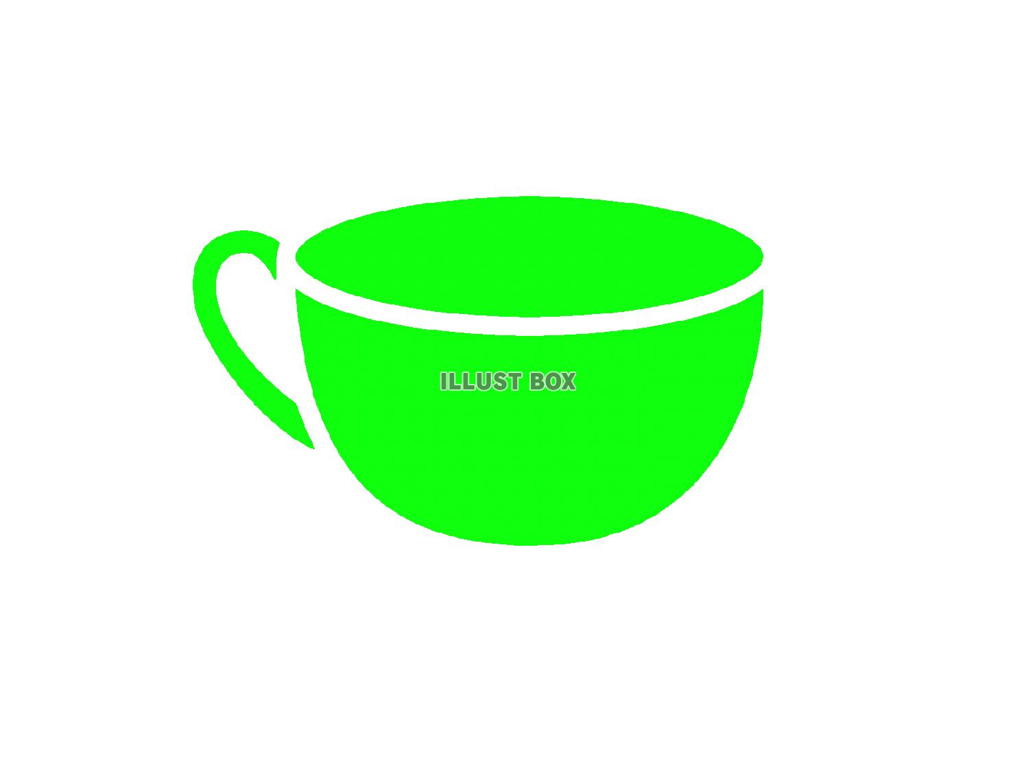 無料イラスト 緑色のカップのシルエットアイコン