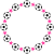 サッカーボールと星の丸形（円形）フレームピンク