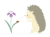 花菖蒲とハリネズミのイラスト　線なし