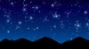 夜の星空と山の背景イラスト