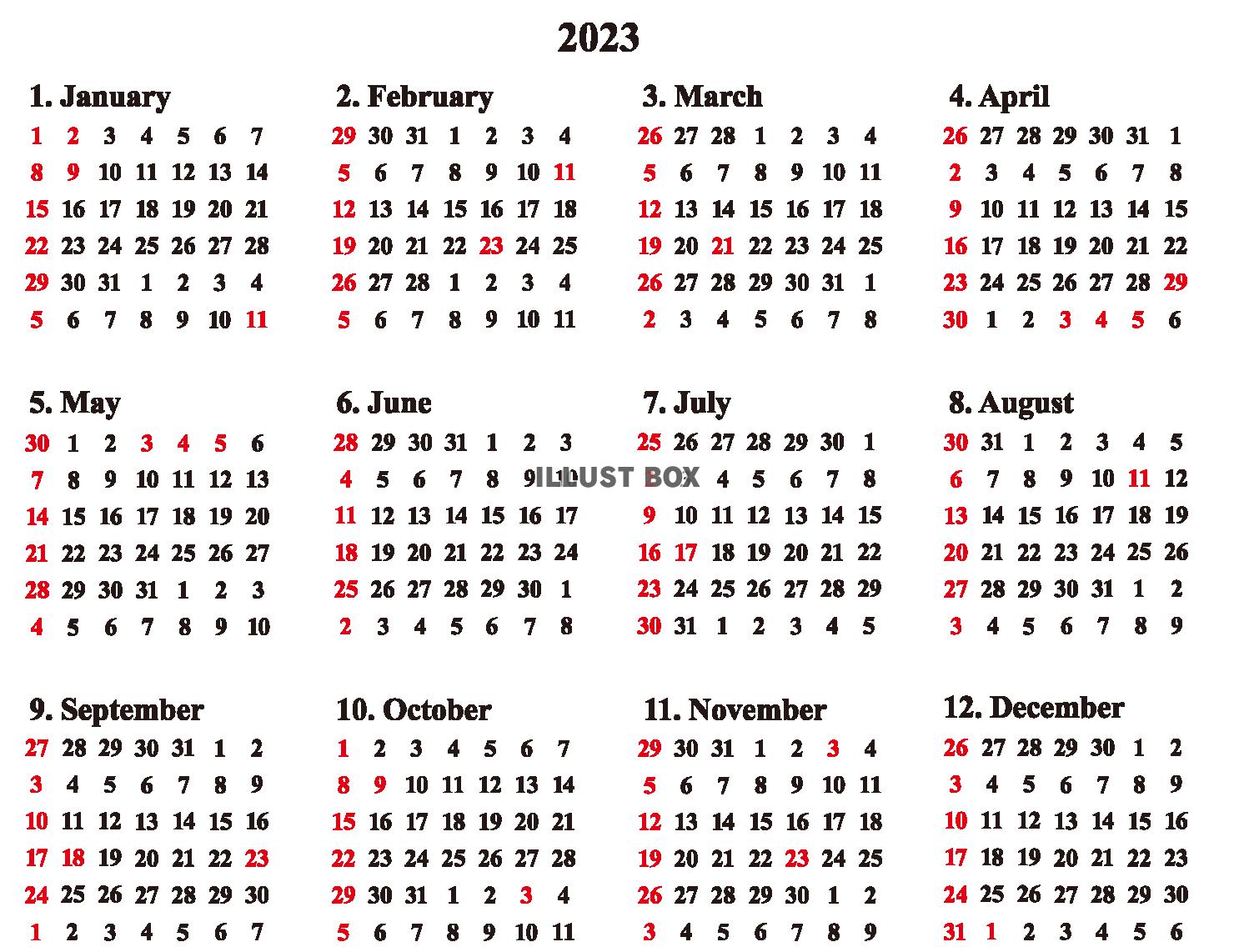 日本人気超絶の カレンダー 2023年