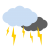 シンプルな雷雲のイラスト