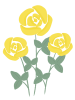 シンプルな黄色いバラのイラスト　