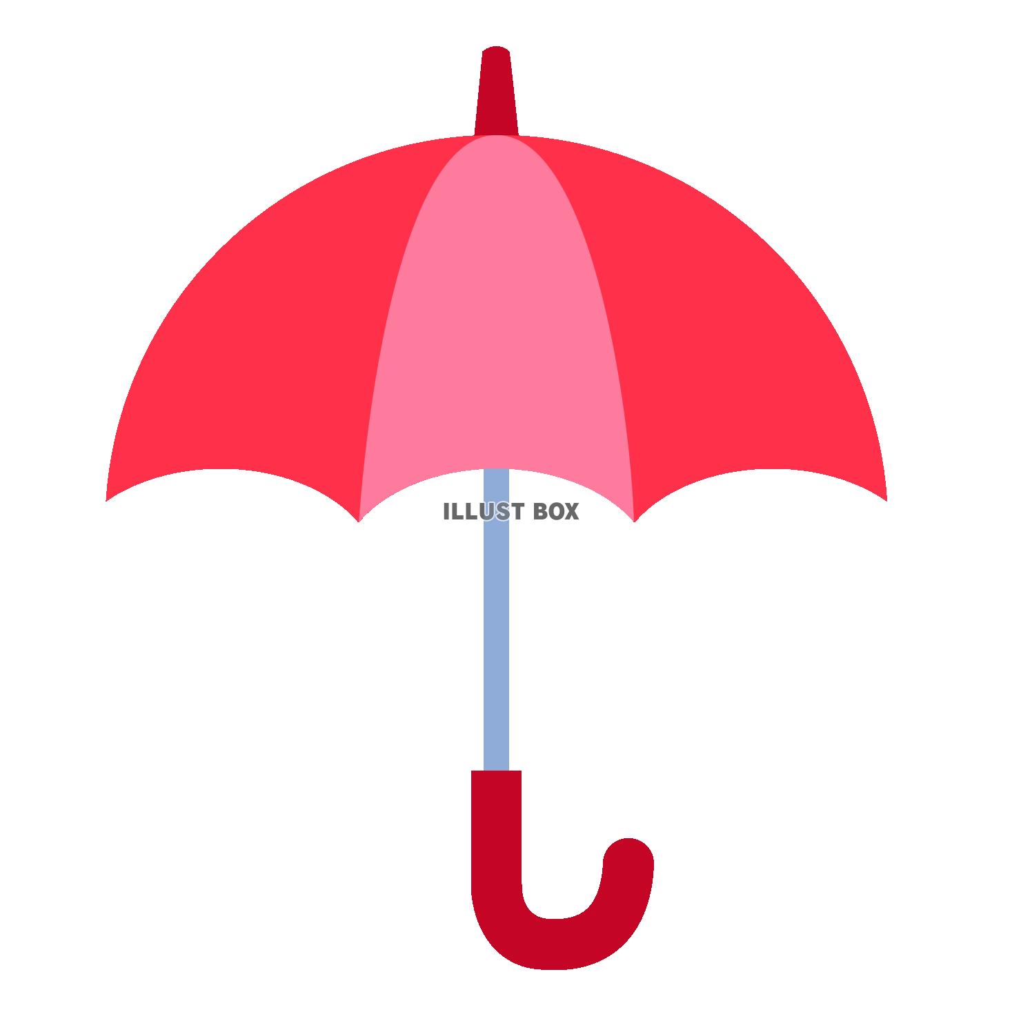 無料イラスト シンプルな赤の傘イラスト