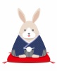 卯年の年賀状素材　和装で挨拶するウサギ
