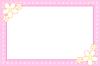 長方形の可愛い小花フレーム：ピンク