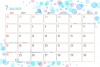 2022年7月のカレンダー（ドット柄）ハガキサイズ版