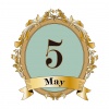 アンティークなフレームのカレンダーロゴ　5月