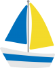 ヨット03　青と黄色