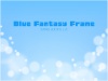 青背景と光の玉ボケのファンタジーフレーム