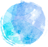 水彩タッチのラフな丸（ブルー）