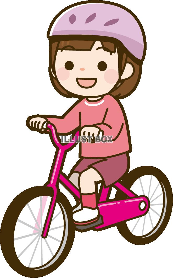 無料イラスト 自転車に乗る女の子