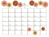 ２０２２年８月のカレンダー　ガーベラ