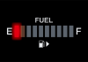  ガス欠　燃料切れ　自動車の燃料計デジタル 