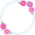 コスモスお花模様フレームシンプル飾り枠背景イラスト透過png
