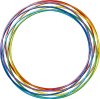カラフルでメタリックな虹色のリングのフレーム