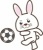 うさぎのスポーツシリーズ・サッカーのイラスト