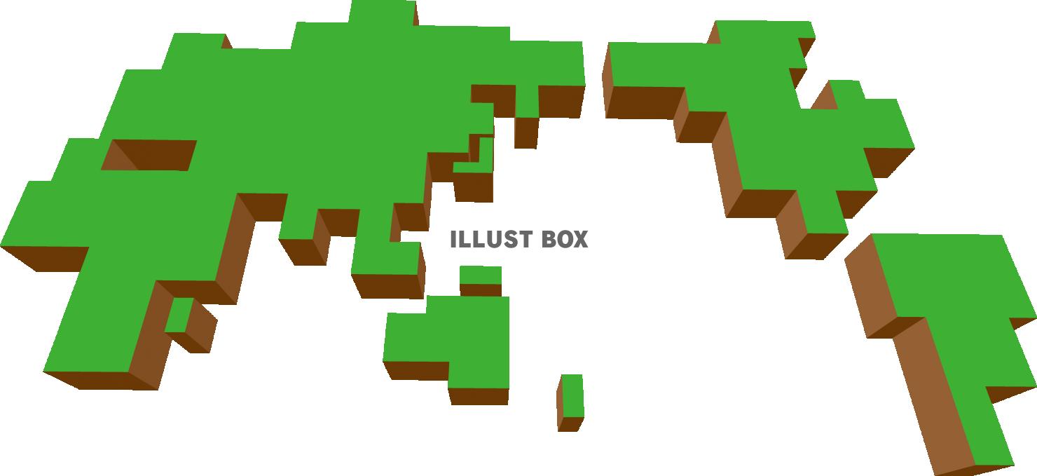  シンプルでグラフィカルな世界地図　立体