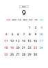 2022年9月カレンダー_シンプル