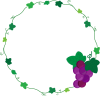 葡萄の円形フレーム07　ツタと葡萄