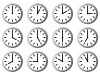 シンプルなアナログ時計、24時間アイコンセット【EPS/PNG】