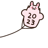 かわいい干支のウサギの凧　2023年