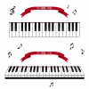 ピアノ鍵盤　平面＆立体イラスト・素材