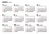 2023年★年間カレンダー★シンプルデザイン★A3★ヨコ