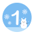 1月　うさぎの雪だるま