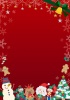 クリスマスイベントの広告チラシの背景に使えるA3フレーム 赤