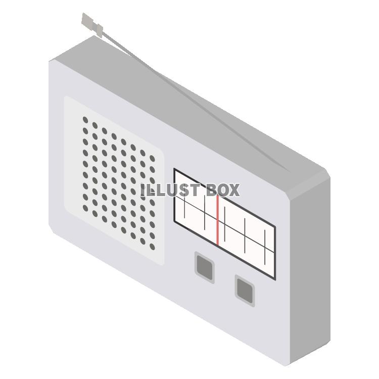 シンプルな携帯ラジオのアイソメトリックイラスト