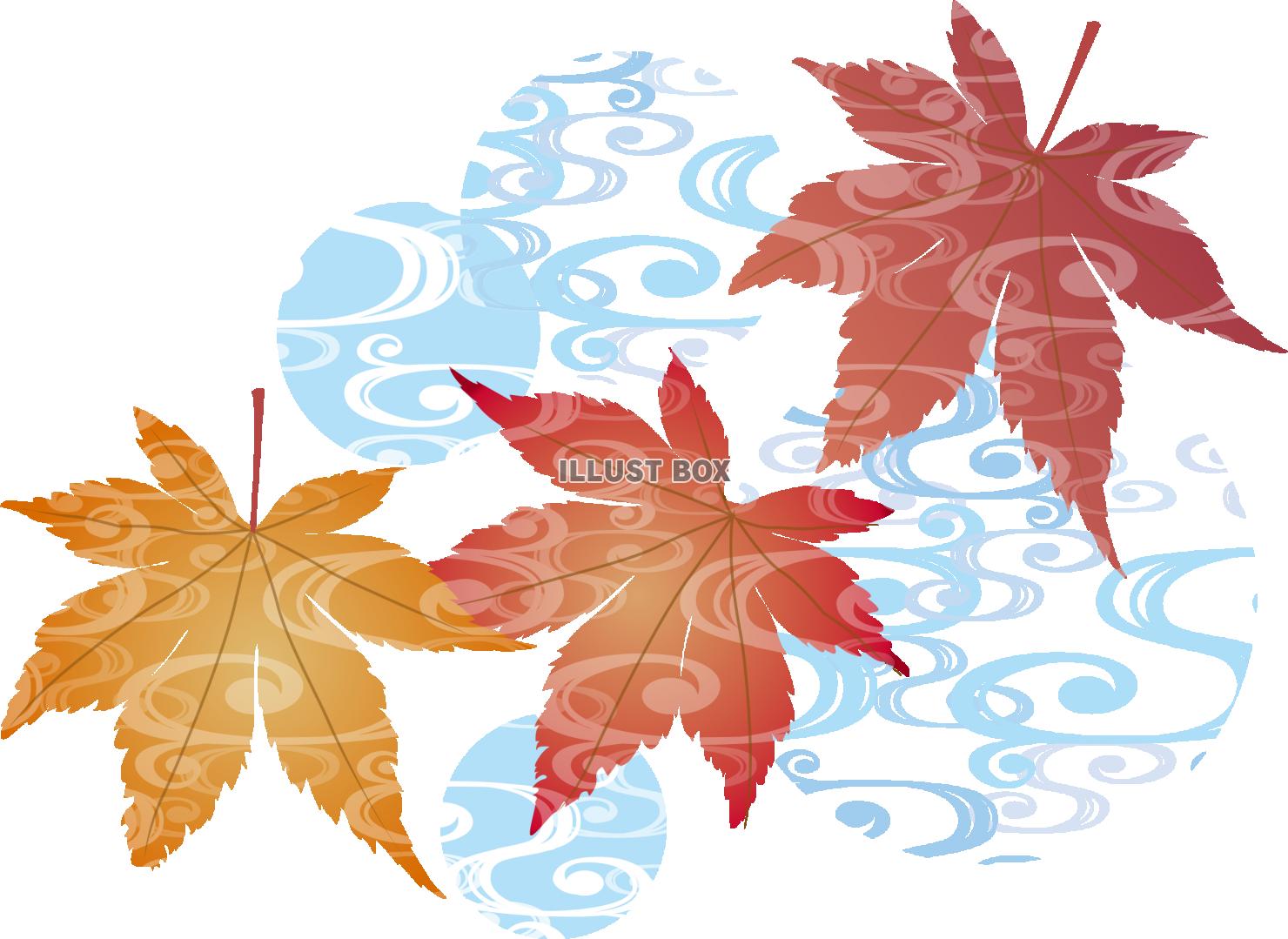 流水紅葉（透過PNG）