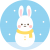 雪だるまうさぎ　イエロー