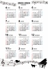 2023年★4月始まり年間カレンダー★ピアノデザイン★
