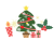 大人かわいいカラーのクリスマスツリー　透過png