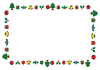 4_フレーム_クリスマスセット・ツリー・プレゼント等・横の長方形